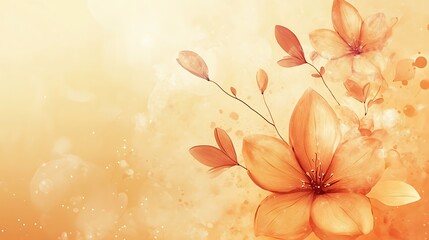 Delicate Orange Flowers Watercolor Artistic Design