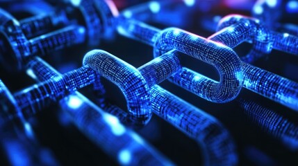 A digital representation of quantum blockchain, where quantum computing boosts the scalability and speed of blockchain transactions