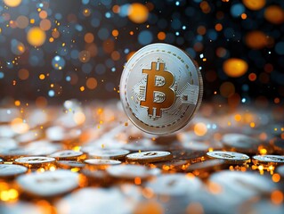 Investing in cryptocurrency trends digital finance graphic design abstract background close-up blockchain concept