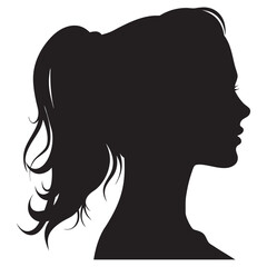 
silhouette head profile of pensive young man and woman opposite each other teenager boy and girl thinking opposition of genders concept of love.