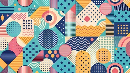 Naklejka premium Vibrant geometric patterns with bold contrasts