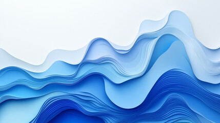 Abstract Blue Wave Layers