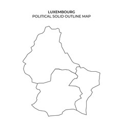 Political outline map of Luxembourg for design and education