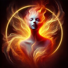 Woman with Flaming Radiance