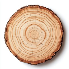 Fototapeta premium A detailed close-up of a tree trunk showcasing a cross section, revealing the intricate patterns and textures of the wood grain.