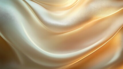 Obraz premium Golden Silk Draped Fabric Showing Soft Waves