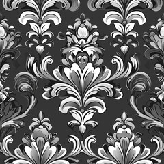 Woven damask seamless pattern fabric with elegant motifs modern interior design high-quality textiles stylish home decor