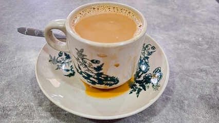 Traditional Cup of Milk tea for morning breakfast