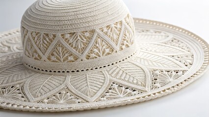 Intricate Crochet Sunhat Wide Brim, Floral Lace Detail, Bohemian Style, Summer Fashion. crochet hat, summer fashion