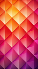 Fototapeta premium Vibrant gradients flow into a triangular geometric pattern, creating a dynamic sense of depth and movement. Warm shades of orange and red blend seamlessly. Phone wallpaper. AI