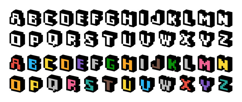 3Dドット絵 アルファベットセット
