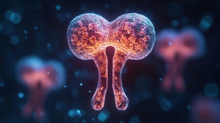 Microscopic Cellular Structure: A 3D Render of a Unique Cell