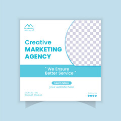 Web Banner Design for Creative Marketing Agency,
Facebook and
Instagram post template.