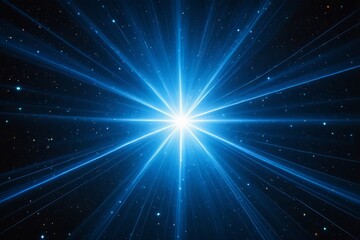 Naklejka premium arafed image of a starburst with blue light shining through it