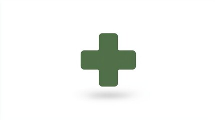 Fototapeta premium Green Plus Sign Symbolizing Health and Wellness in Minimalist Design