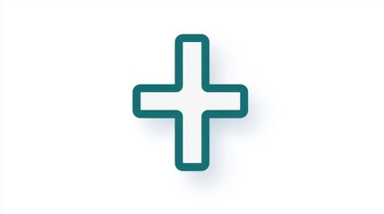 Obraz premium Minimalist Plus Sign Icon on a Clean Background for Design Use