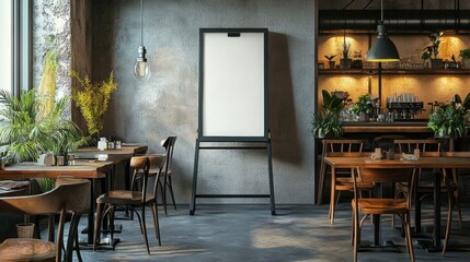 Display restaurant info with this stylish floor-standing menu poster holder featuring a snap frame design for easy updates.