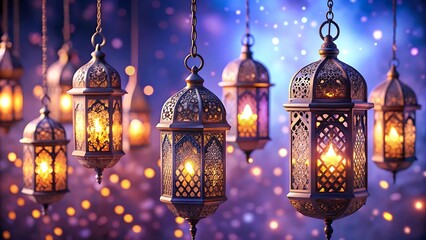 Obraz premium Ramadan is filled with ornate Moroccan lanterns