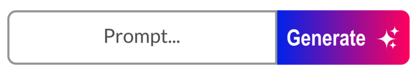 Generate Ai Search Bar Prompt Typing Web Button Isolated on white with Transparent PNG UI UX Element Vector Illustration