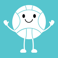 the vollyball has hands feet eyes and ears