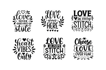 Fototapeta premium Romantic love svg bundle, vector illustration 
