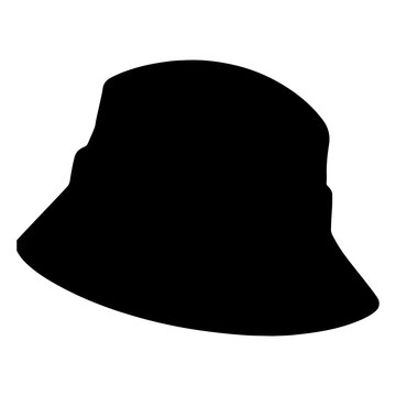 recommend clip art: Vector silhouette Single Cartoon Khaki Bucket Hat Military Style Panama Hat
