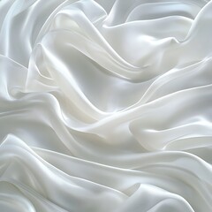 Obraz premium Floating Elegant White Fabric Isolated on White Background