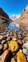 Explore stunning mountain reflections and clear waters in this picturesque valley landscape perfect for smartphone wallpapers