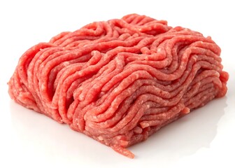 raw minced meat isolated on white background cutout