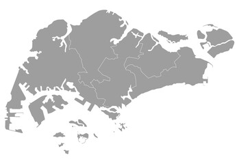Singapore map. CDC districts map of Singapore, empty map of Singapore
