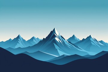 mountains with snow on them and a blue sky in the background