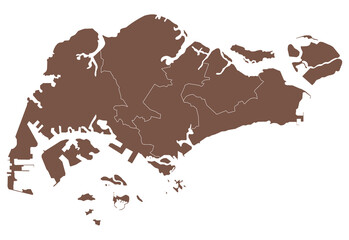 Obraz premium Singapore map. CDC districts map of Singapore, empty map of Singapore