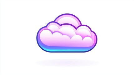 Vibrant and Playful Cloud Icon with Soft Pastel Colors