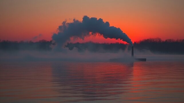 A digital representation of carbon emissions decreasing over time, with a transformation from industrial to sustainable practices, emphasizing the global shift toward achieving net zero carbon.