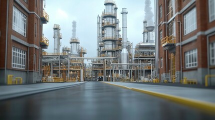 A visual of an advanced clean energy plant utilizing AI and automation to optimize energy production, showcasing the role of technology in reaching net zero carbon goals.