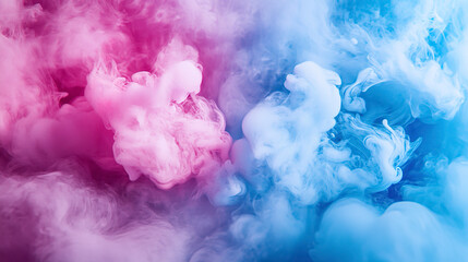 Fototapeta premium abstract background with pink and blue waves of liquid smoke