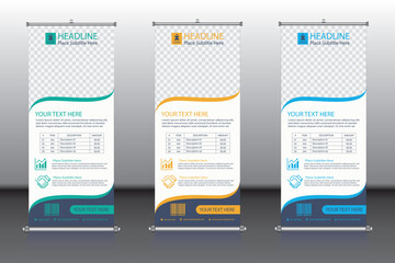 Modern Roll-Up Banner with Geometric Abstract Background