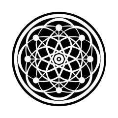 Mandala symbol icon in glyph style