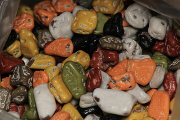 colored stone shaped chocolate chips