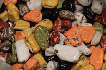 colored stone shaped chocolate chips