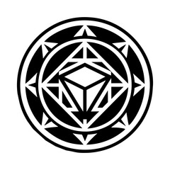 Sacred tattoo icon in glyph style