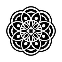 Sacred flower icon in glyph style