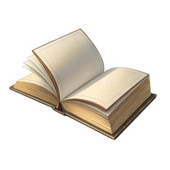 Obraz premium Open book isolated on white transparent background, high-quality 2025 PNG design for education, reading, learning, library, back-to-school ads, banners, posters, textbooks, studying, and wisdom illust