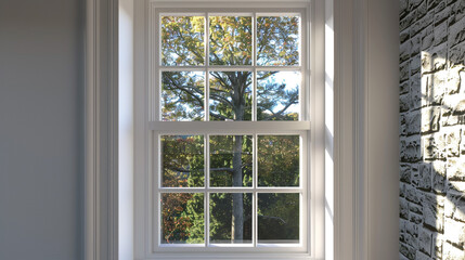 A window with a DIY insulated window insert, fitted perfectly to reduce drafts and improve comfort.