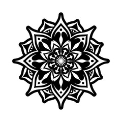 Mandala form icon in glyph style