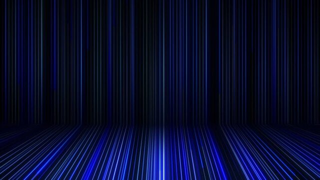 Blue neon line wall bg loop. Blue vector space. Futuristic Abstract Blue And Purple Neon Line Light With Empty Space For Text render, laser show, night club interior lights. HD, 4K, 60 fps.