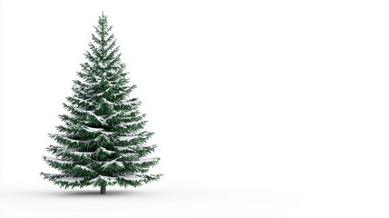 Fototapeta premium Beautiful Snow-Covered Evergreen Tree Isolated on a White Background