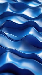 Fototapeta premium Captivating Waves of Fluid Blue Elegance Flowing Abstract Digital Art with Smooth Curves Gradient Patterns and Ethereal Liquid Movements