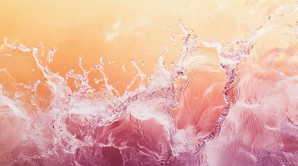 Abstract Water Splash with Peach and Pink Hues