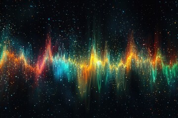 Naklejka premium Night Sky Sound Wave